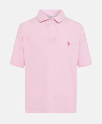 Linen-blend polo shirt