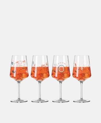 Wine glasses, set of 4 Summer rush