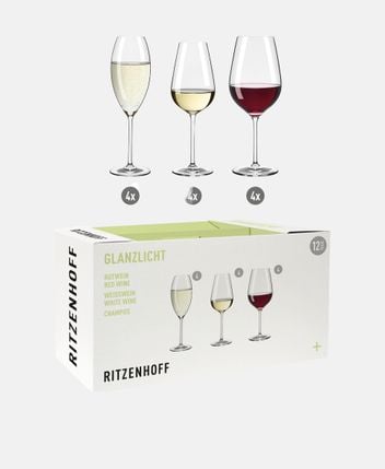 Wine glasses, set of 12 Glanzlicht