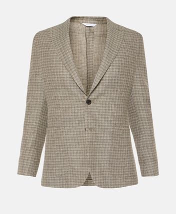 Linen-blend suit jacket