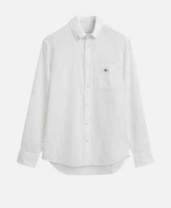 Linen-blend long-sleeved shirt - regular fit