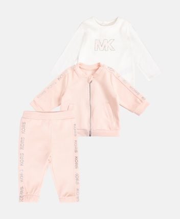 Shirt, trousers and sweat jacket set