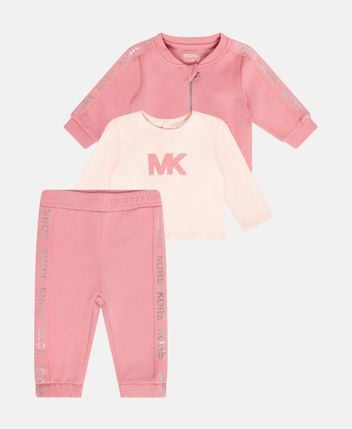 Shirt, trousers and sweat jacket set