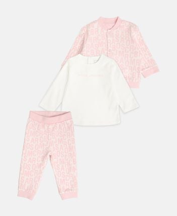 Shirt, trousers and sweat jacket set