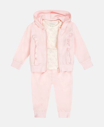 Shirt, trousers and sweat jacket set