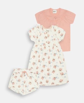 Dress, t-shirt & shorts set