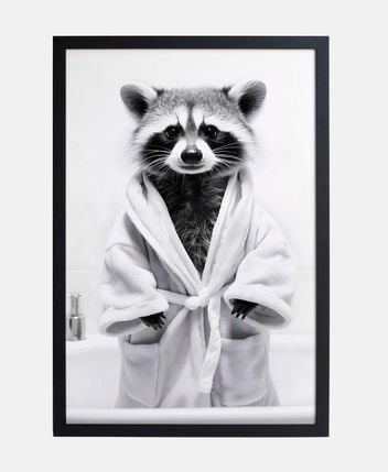 Framed picture Racoon Bath