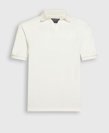 Linen-blend polo shirt