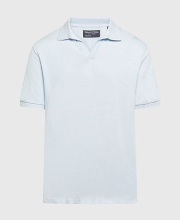Linen-blend polo shirt