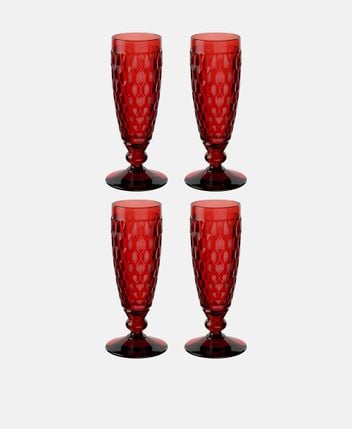 Champagne glasses, set of 4 Boston coloured