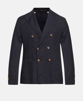 Linen-blend suit jacket