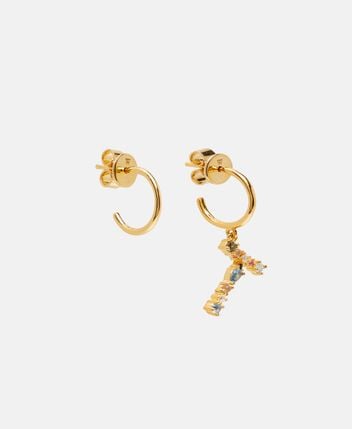 Drop earrings Letter T