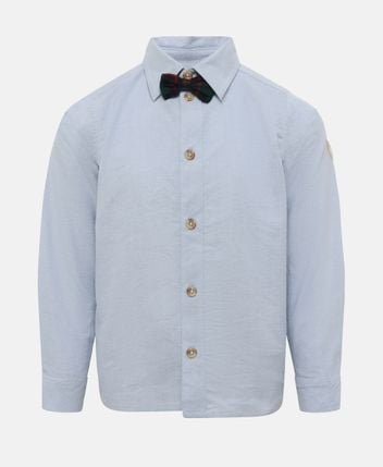 Long-sleeved shirt with bow tie