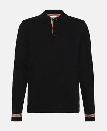 Woolen long-sleeved polo