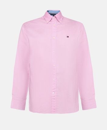 Linen-blend long-sleeved shirt - regular fit