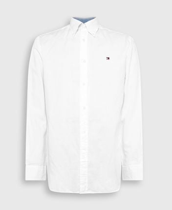 Linen-blend long-sleeved shirt - regular fit