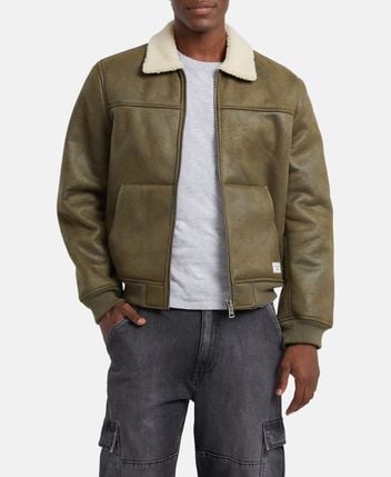 Faux leather blouson