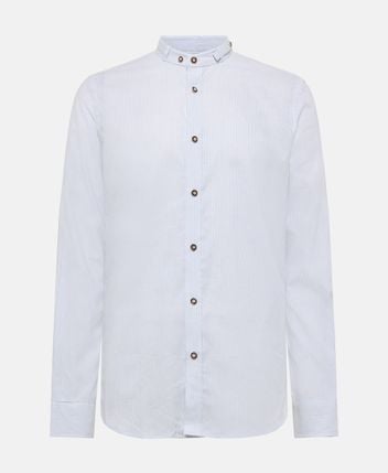 Linen-blend traditional shirt