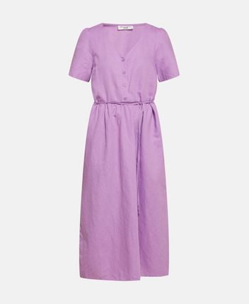 Linen-blend dress