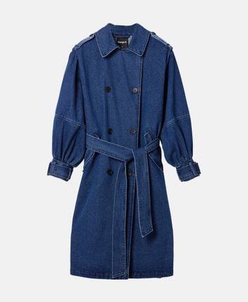 Denim trench coat