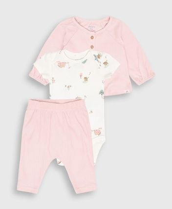 Romper, cardigan and trousers set