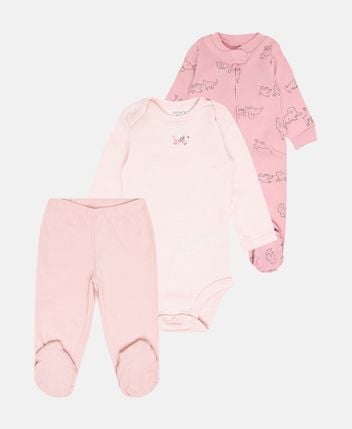 Romper, body and trousers set