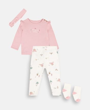 Long-sleeved shirt, pants and headband