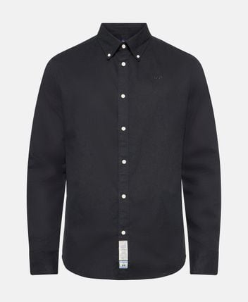 Linen-blend long-sleeved shirt - regular fit
