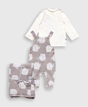 Set of long-sleeved shirt & sleeveless romper