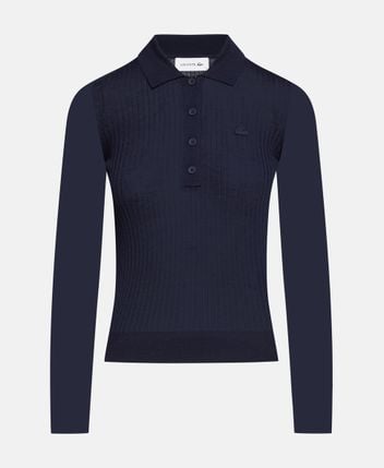 Woolen long-sleeved polo