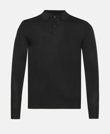 Woolen long-sleeved polo