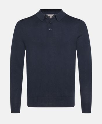 Woolen long-sleeved polo