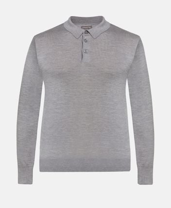 Woolen long-sleeved polo