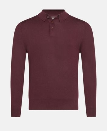 Woolen long-sleeved polo