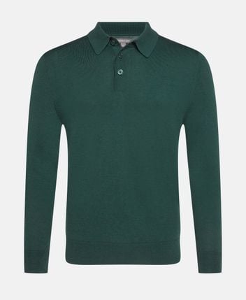 Woolen long-sleeved polo