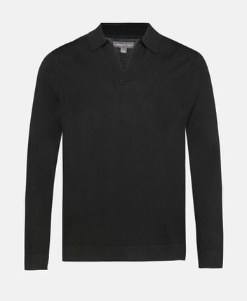 Woolen long-sleeved polo