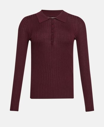 Woolen long-sleeved polo