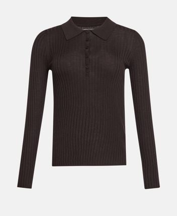 Woolen long-sleeved polo