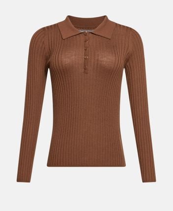 Woolen long-sleeved polo