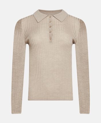 Woolen long-sleeved polo