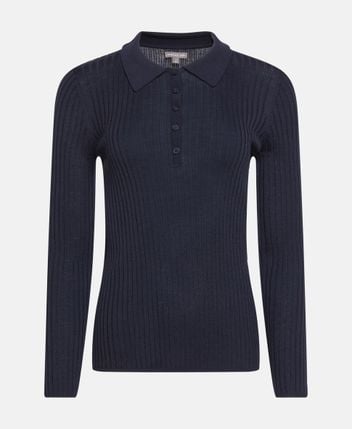 Woolen long-sleeved polo