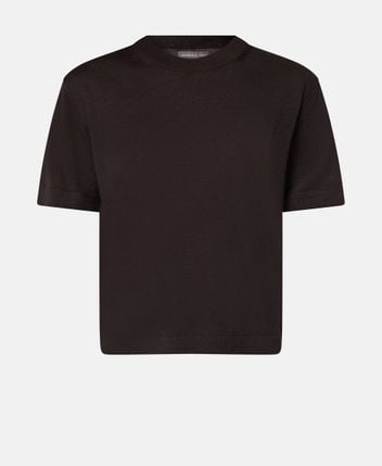 Short-sleeved wool pullover