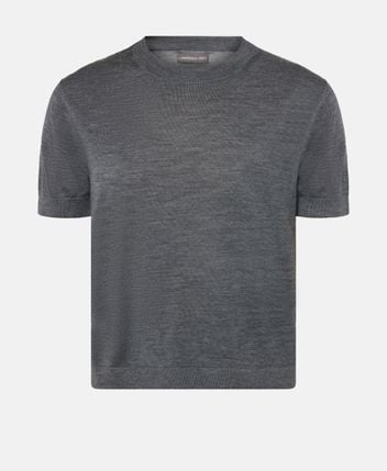 Short-sleeved wool pullover