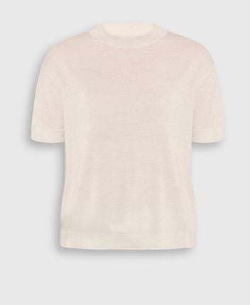 Short-sleeved wool pullover