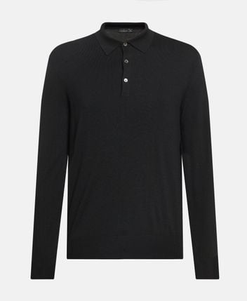 Woolen long-sleeved polo
