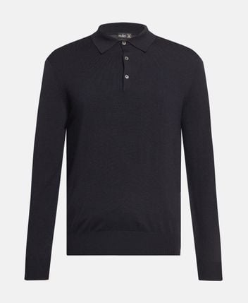Woolen long-sleeved polo