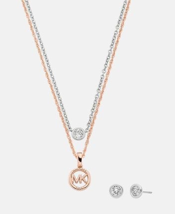 Necklace and ear studs set