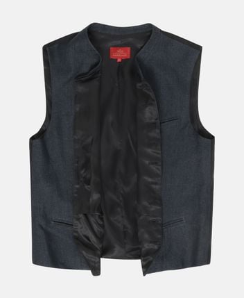 Traditional linen-blend costume gilet