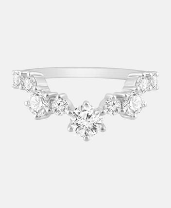 Diamond ring 9KT (375) White Gold 1ct  Lab Grown Diamond Wishbone Ring