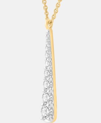 Necklace with diamond pendant 9KT (375) Yellow Gold 1ct  Lab Grown Diamond  Pandant With Chain